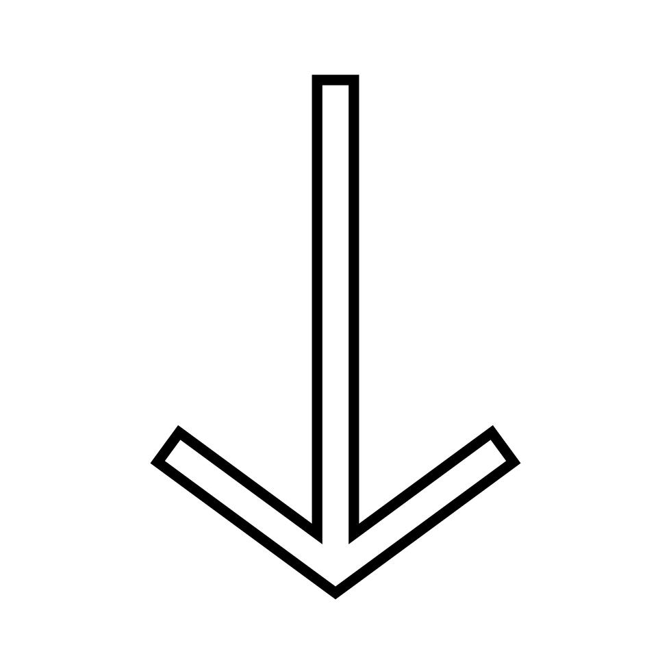 Down arrow line black icon Stock Free