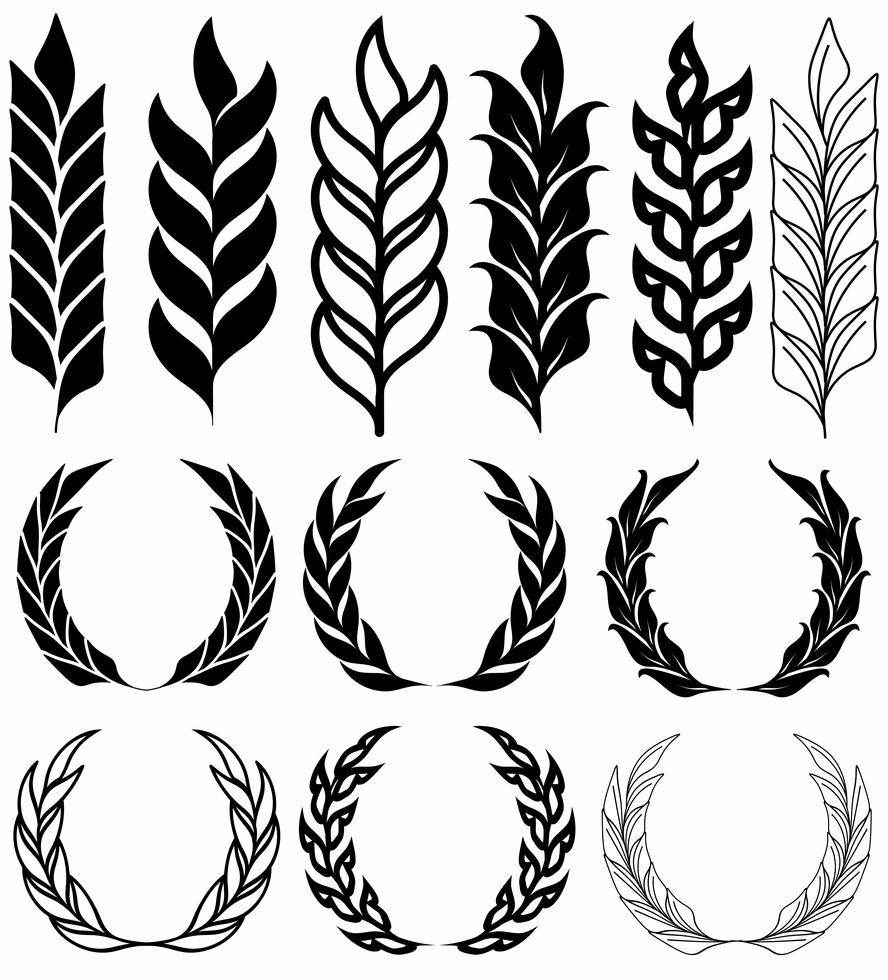 Vector Wheat Ears Icon Set Stock Free and Free SVG