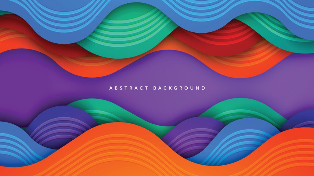 Colorful papercut background with wavy dimension Free Vector