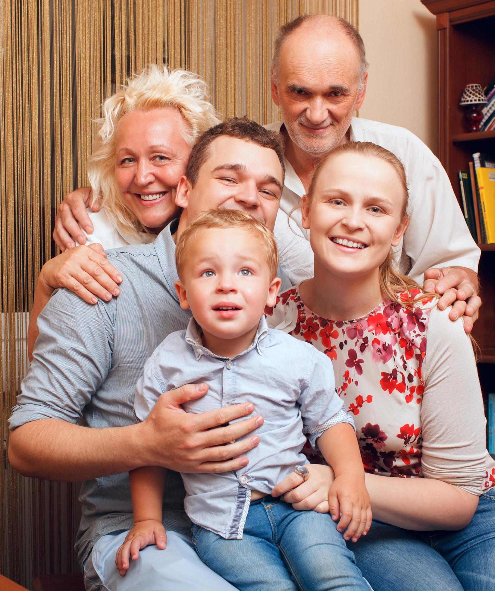 Family portrait with grandparents Stock Free