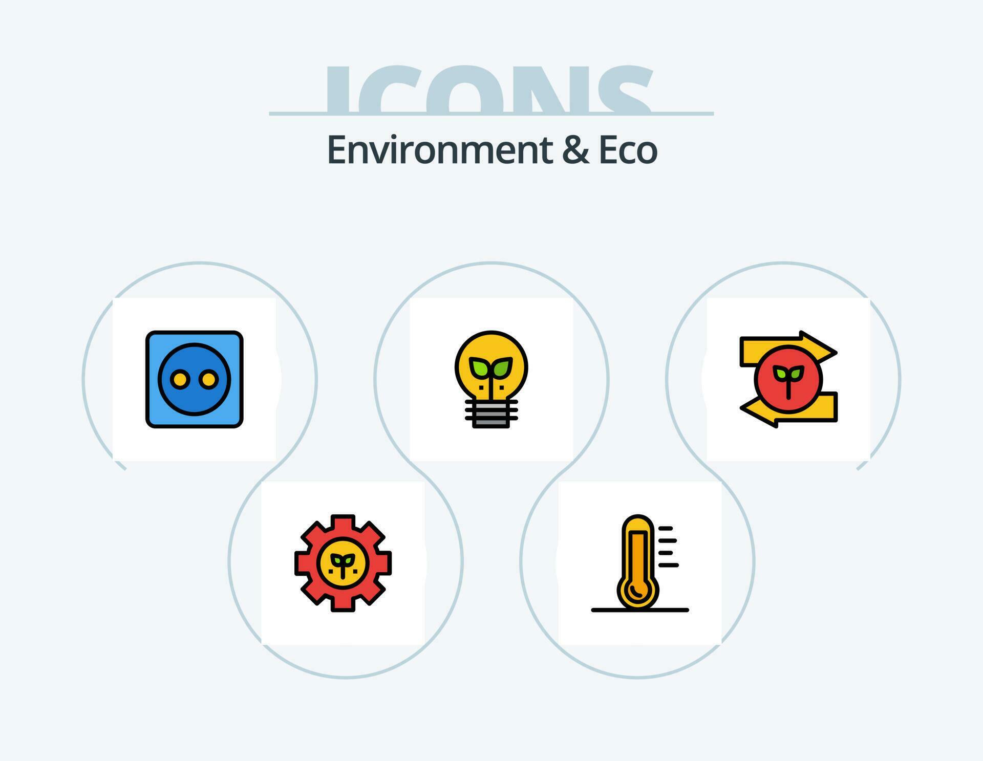 Environment And Eco Line Filled Icon Pack 5 Icon Design. right. arrow. green. eco. internet Stock Free