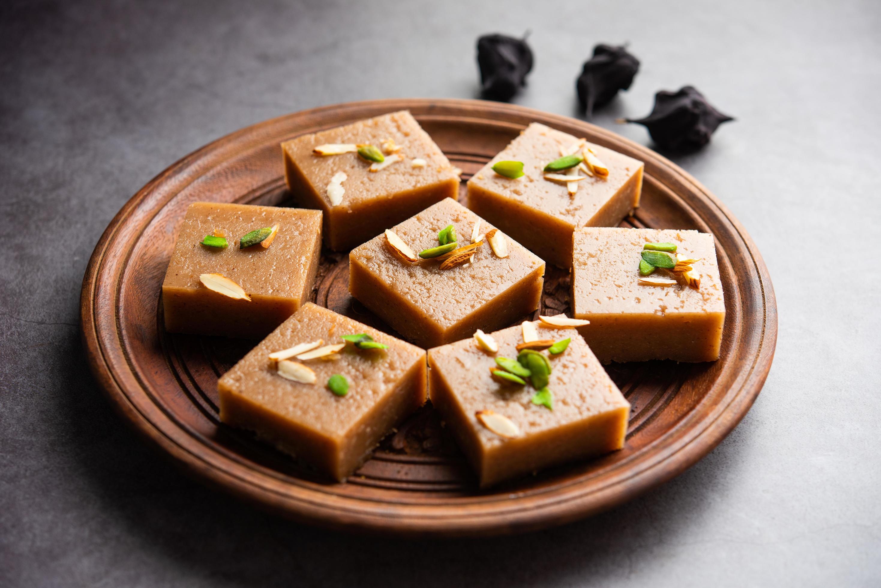 Singhara Barfi or Singhada barfi or halwa fasting or up-was food Stock Free