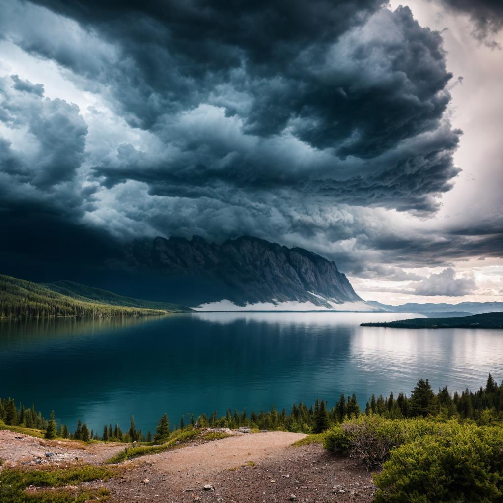 Ominous storm clouds over by @ai_generated