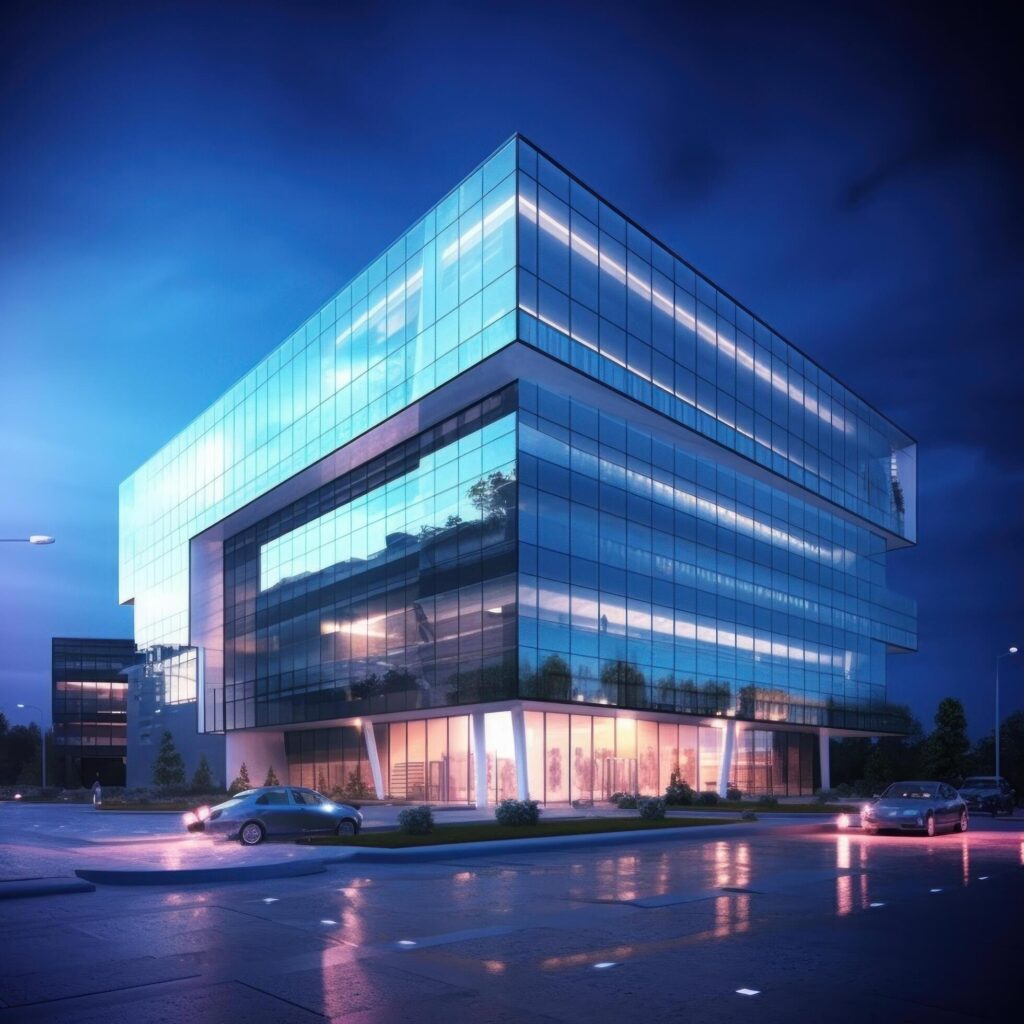 Modern office building. Illustration Stock Free