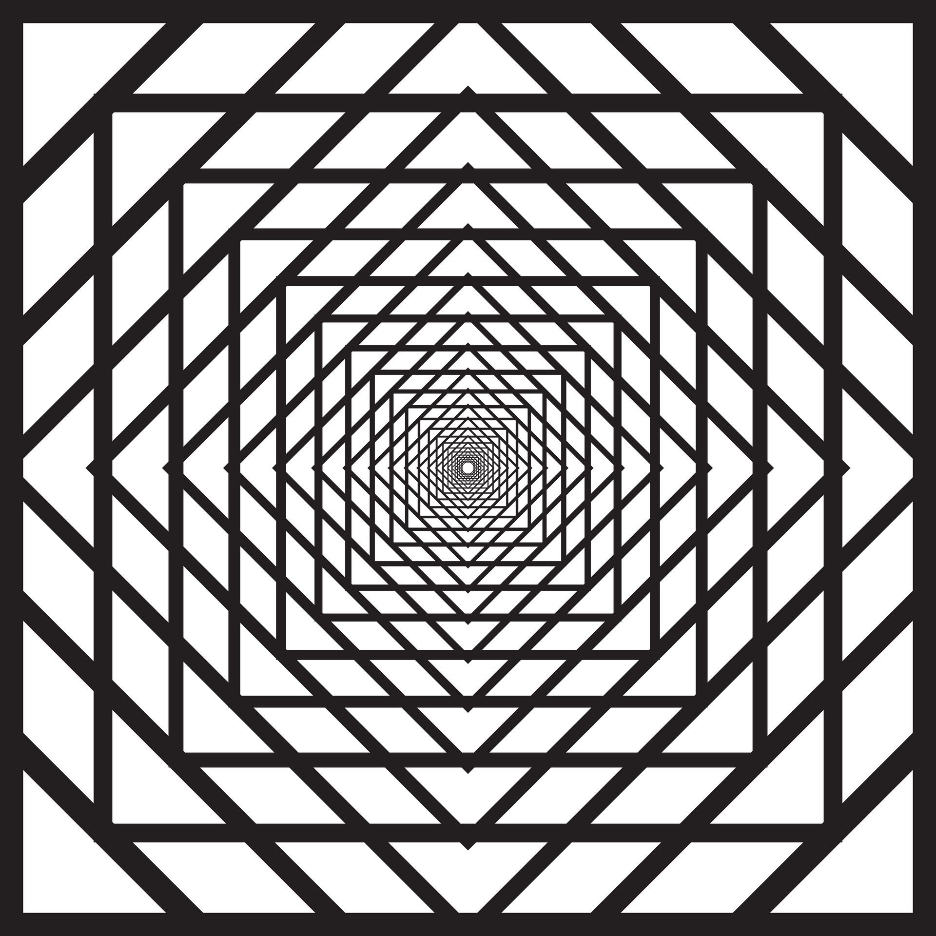 abstract geometric black illusion pattern art, perfect for background, wallpaper Free Vector