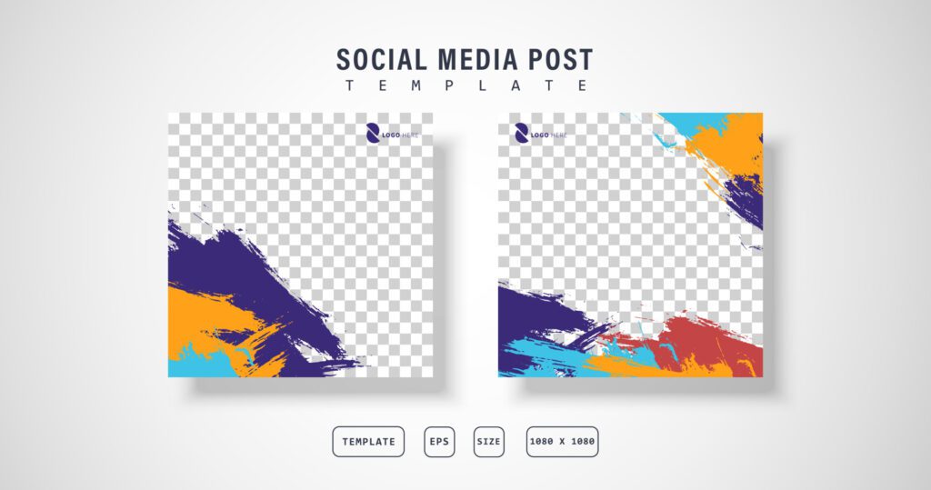 minimalist design social media post banner ,color splash ,vector eps 10 Free Vector and Free SVG