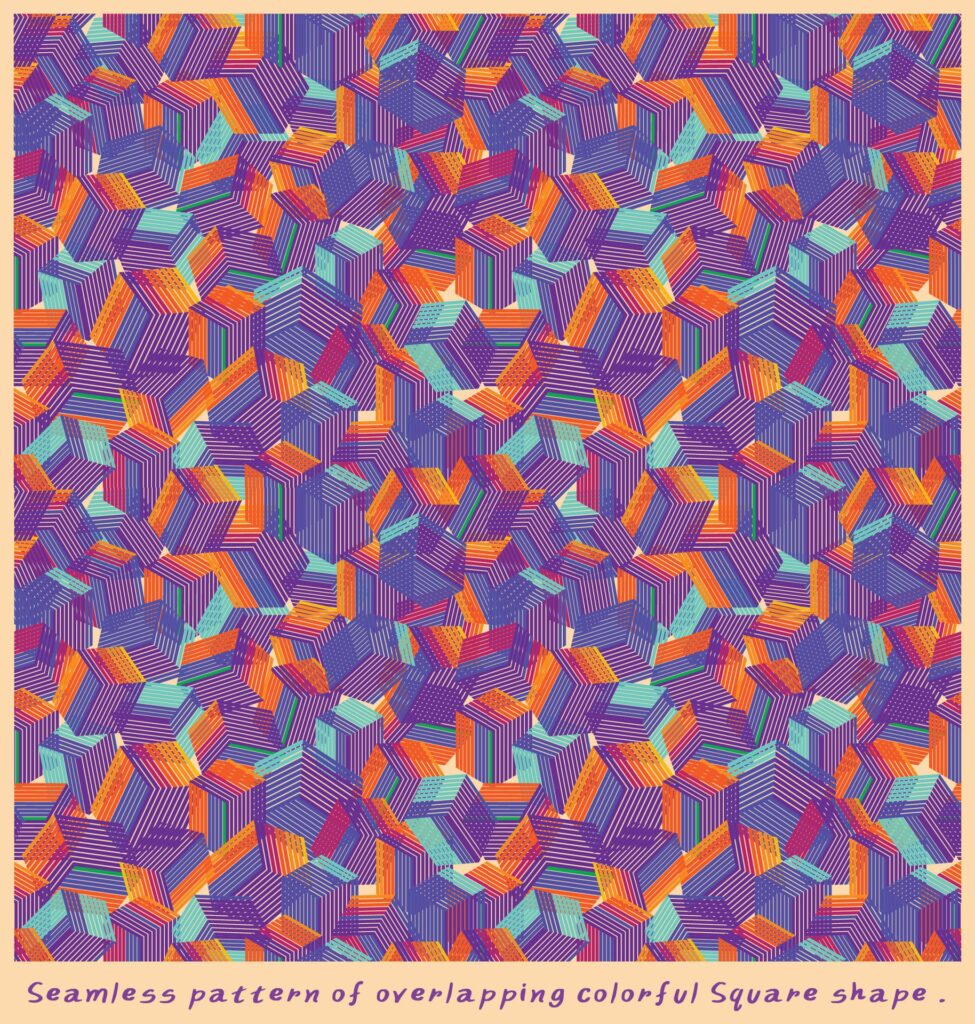 Seamless pattern colorful square shape art Free Vector