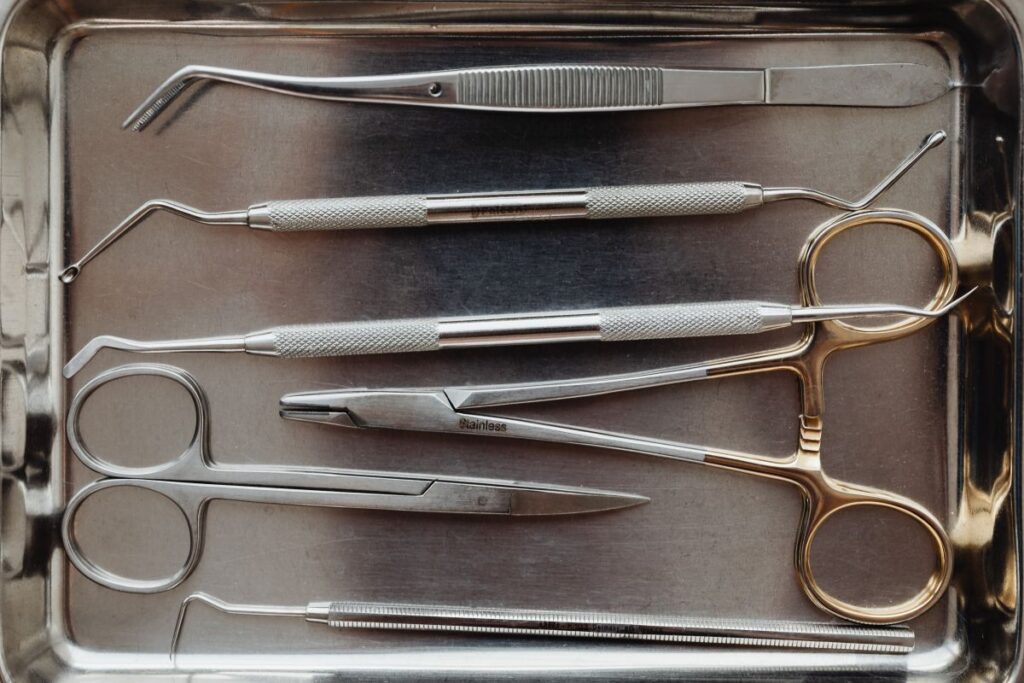 
									Detail of dental tools Stock Free