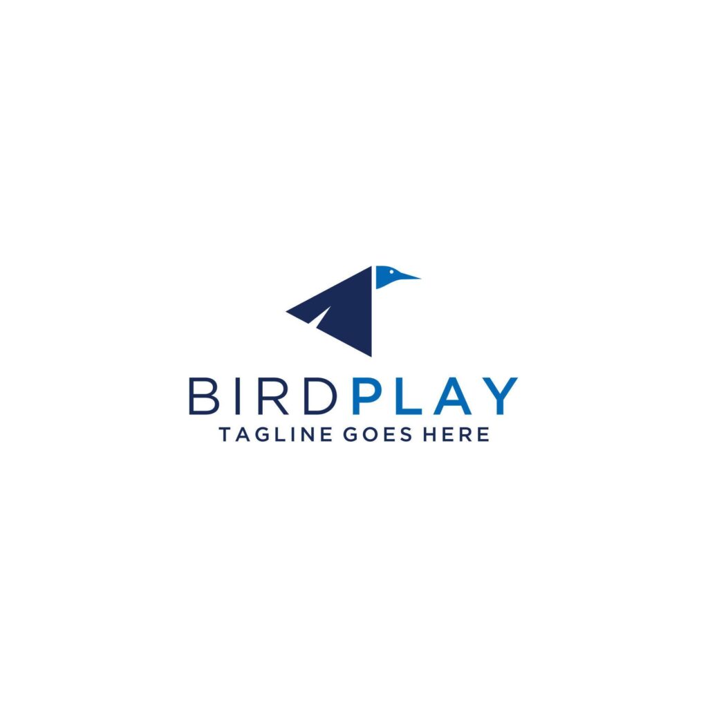 Bird and play logo sign design template Stock Free