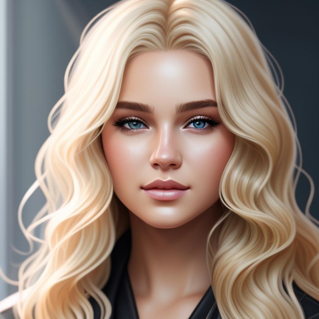 Blonde wellige Haare Digital by @ai_generated