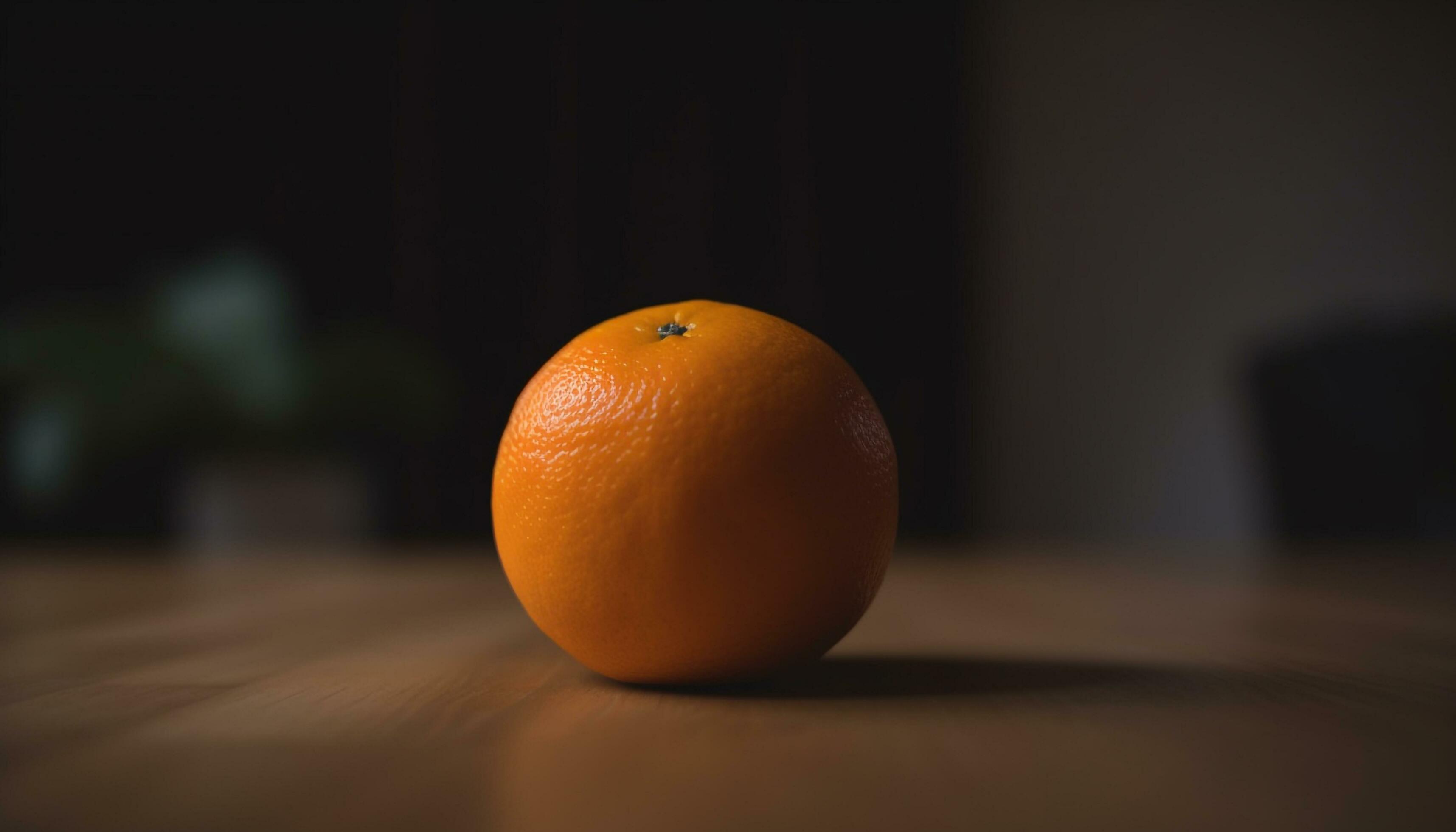 Juicy citrus slice on wooden table, reflecting healthy lifestyle and freshness generated by AI Stock Free