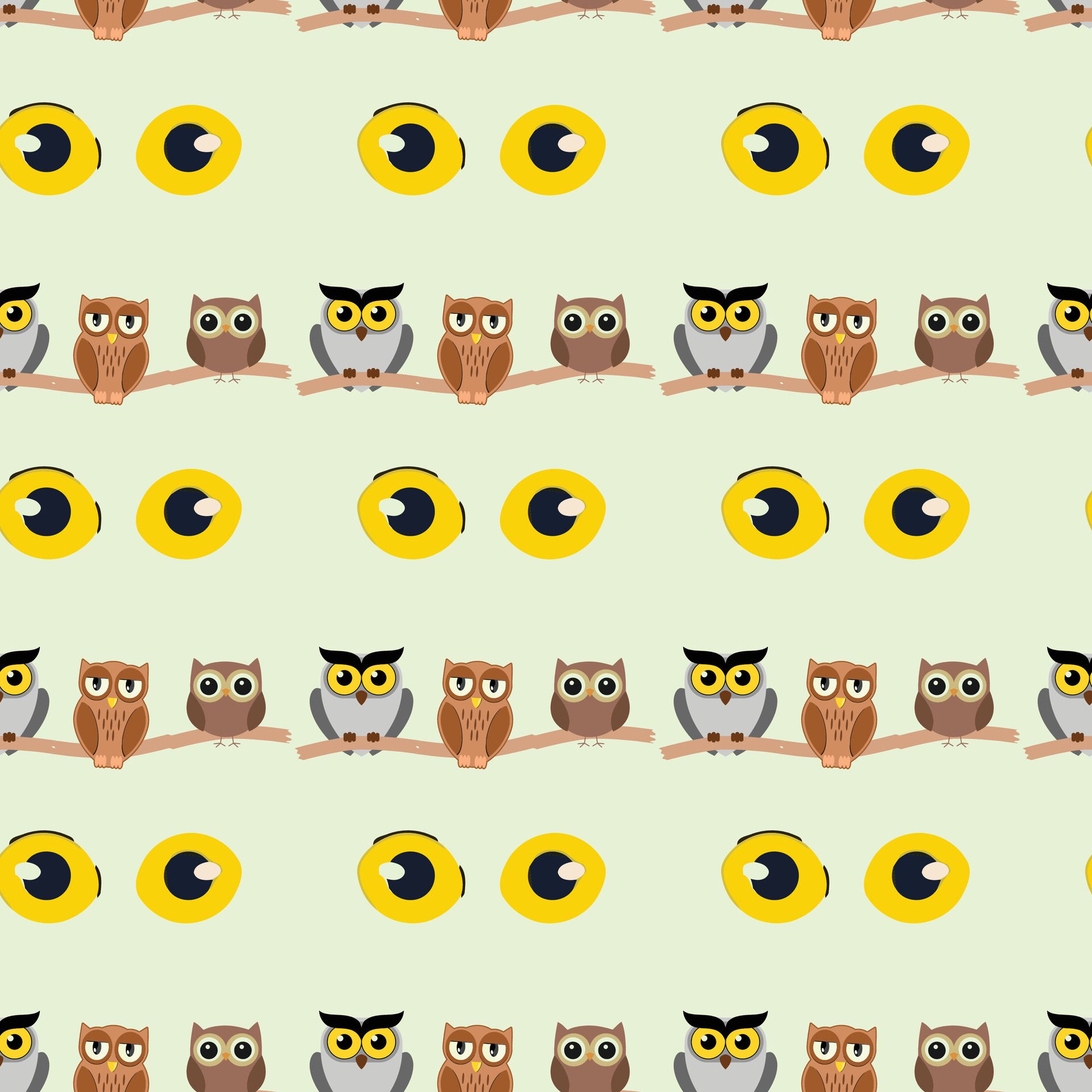 Owl Hotel Seamless Pattern Design Free Vector