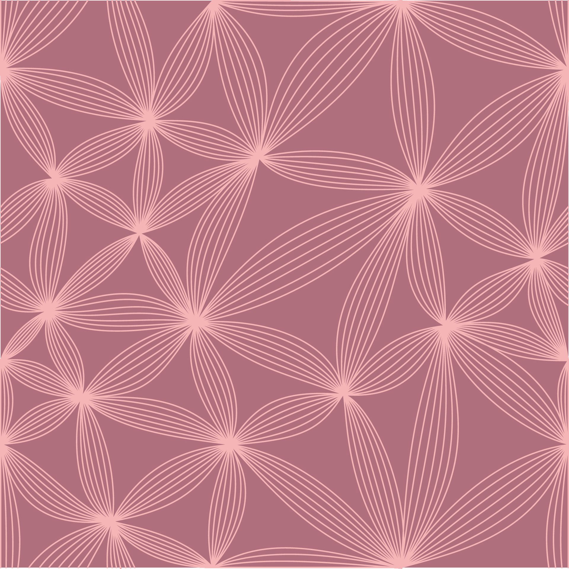 Flower seamless pattern, lineart pattern Free Vector