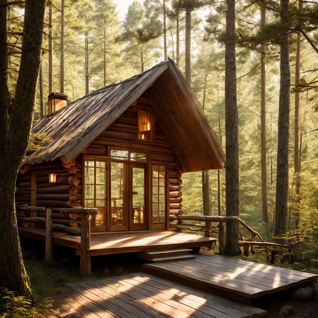 A rustic wooden cabin by @ai_generated