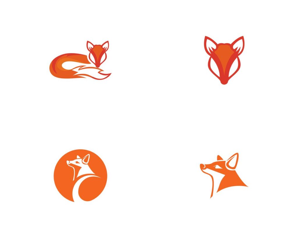 Fox logo vector template illustrator Stock Free