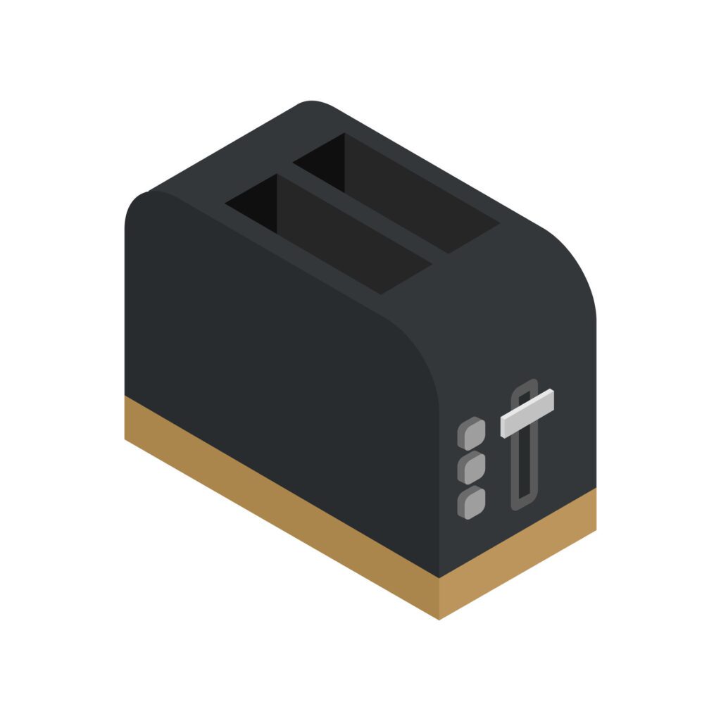 Isometric toaster on a background Free Vector