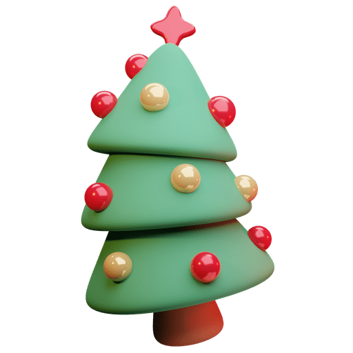 Christmas, tree, decoration 3D illustration