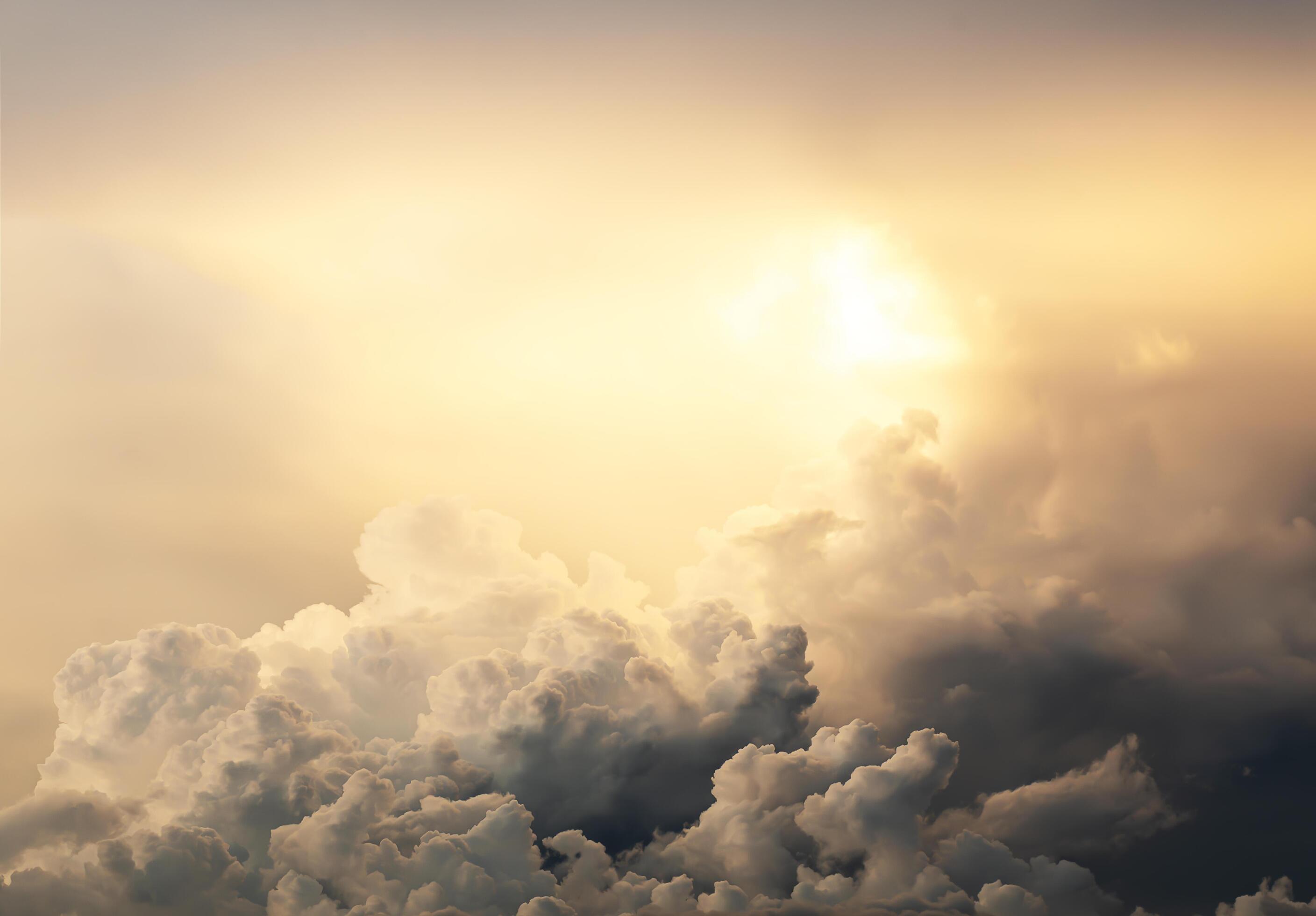 Yellow cloud scape background at sunrise time Stock Free