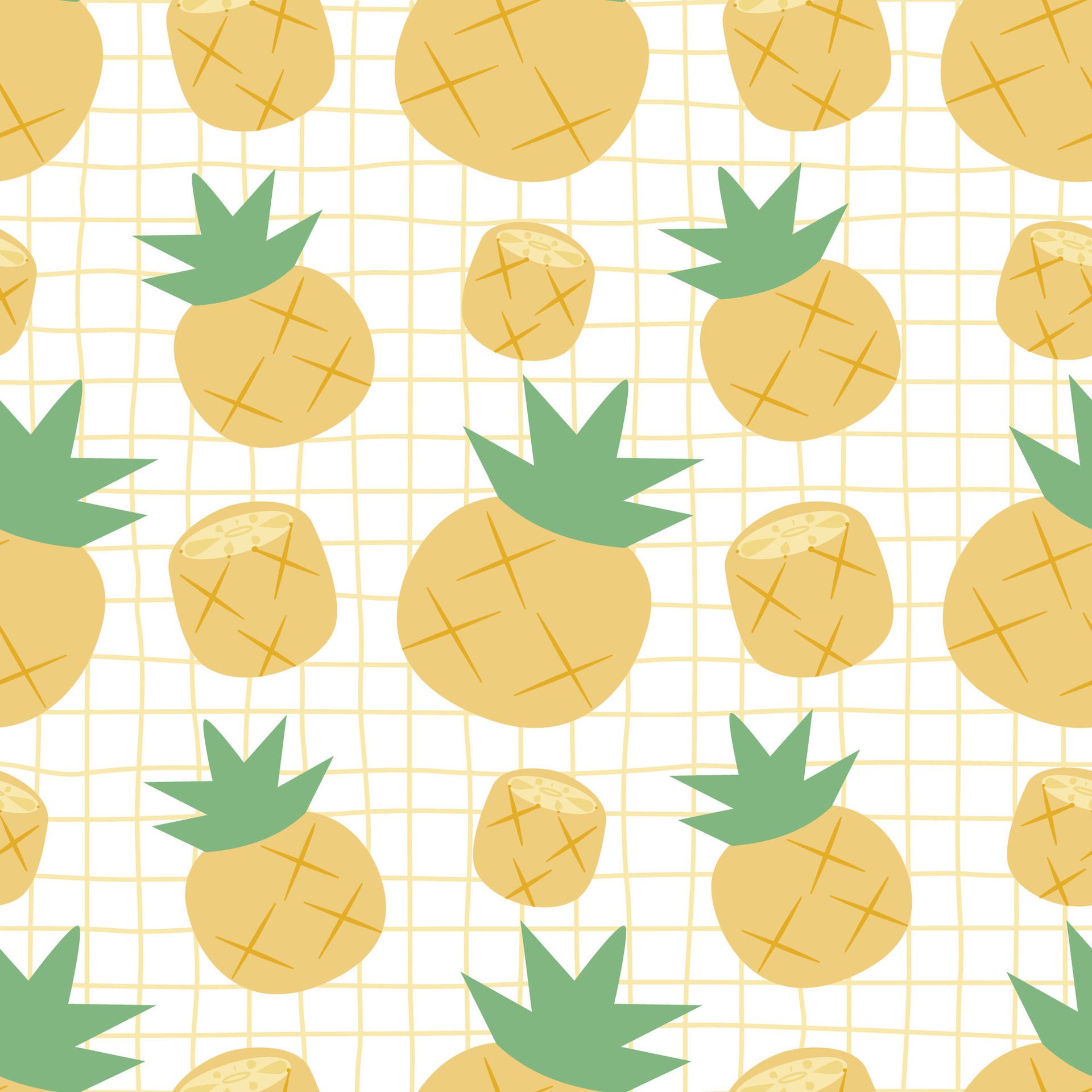 Seamless pattern with pineapple fruit Free Vector