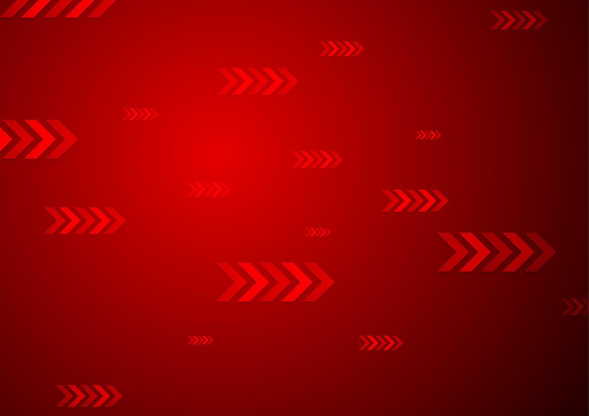 Bright red tech background with arrows Stock Free