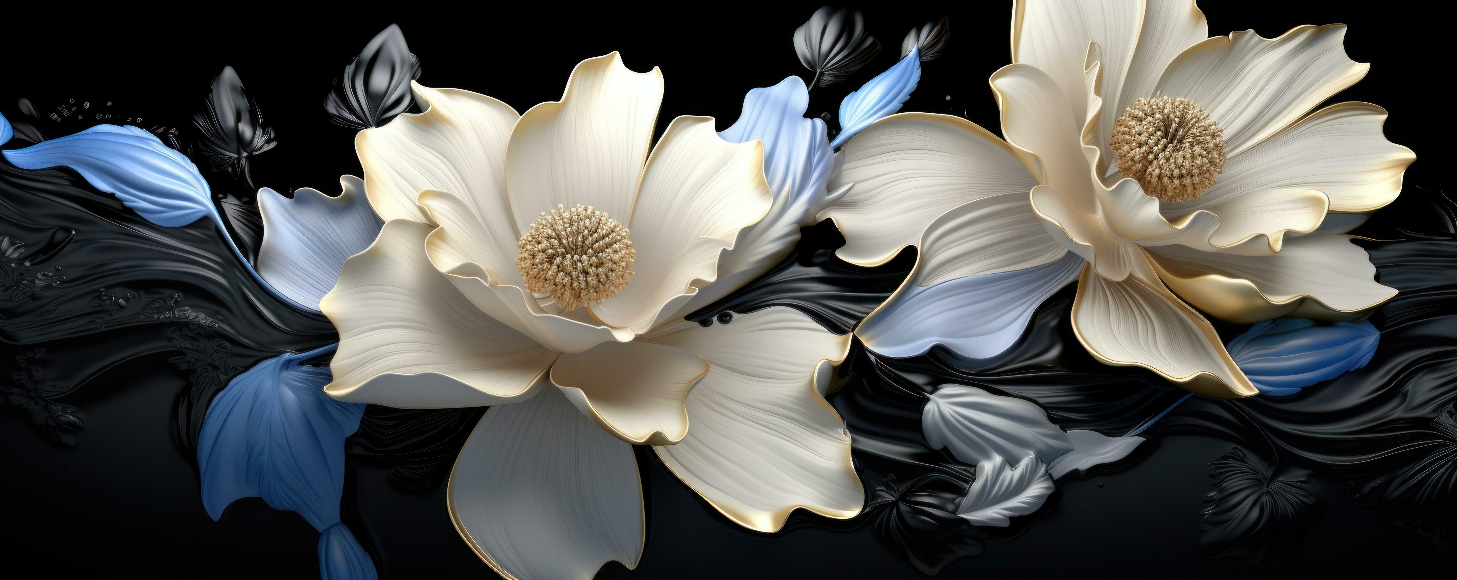 Flowers on dark background Stock Free