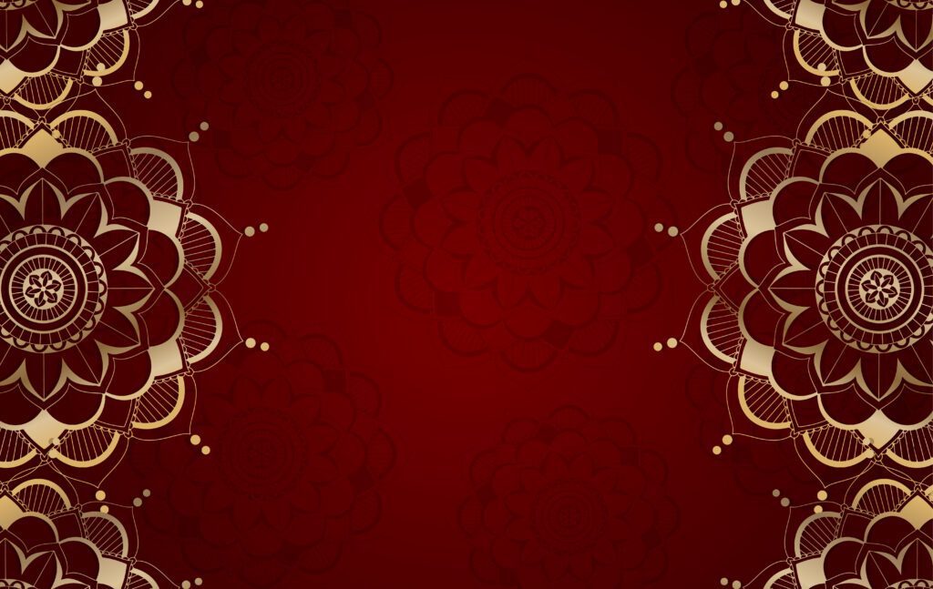 Background template with mandala pattern design Free Vector