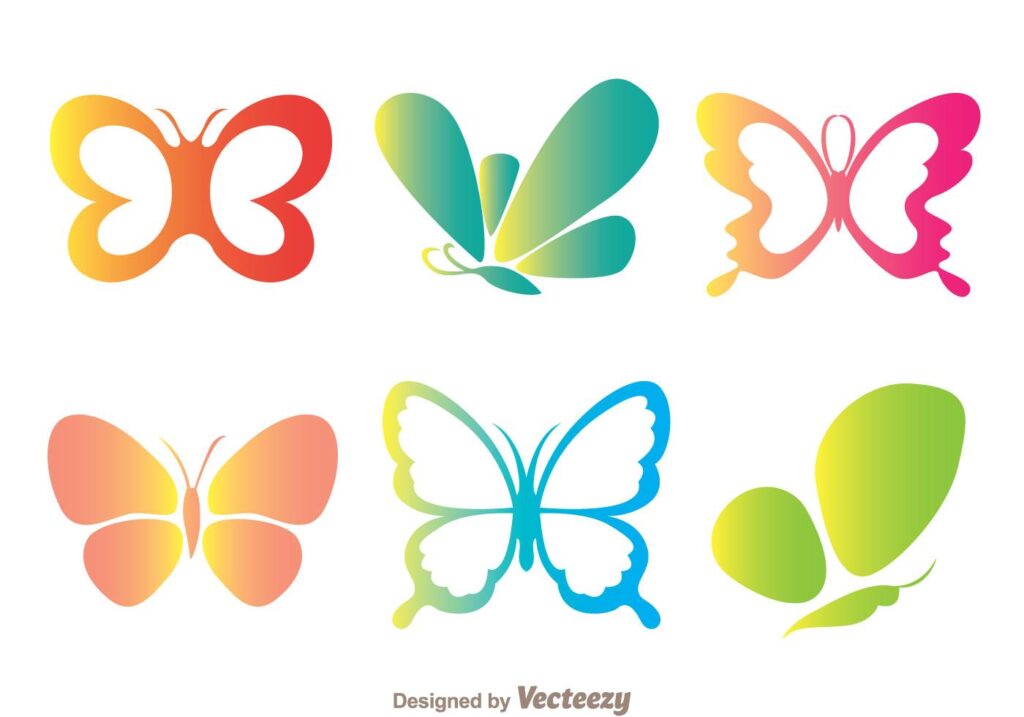 Color Butterflies Icons Stock Free and Free SVG