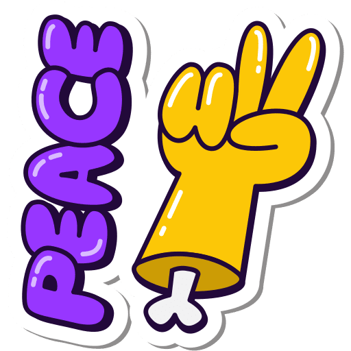 Peace, hand, gesture sticker