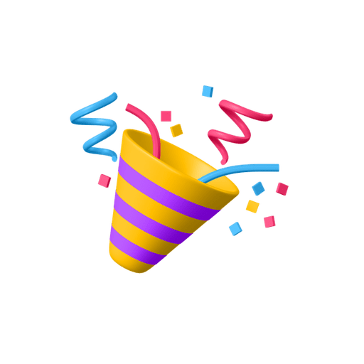 Confetti, celebration, party 3D illustration