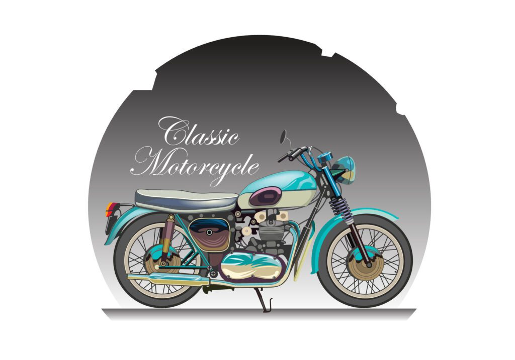 Light blue classic motorcycle vector for background design. Free Vector