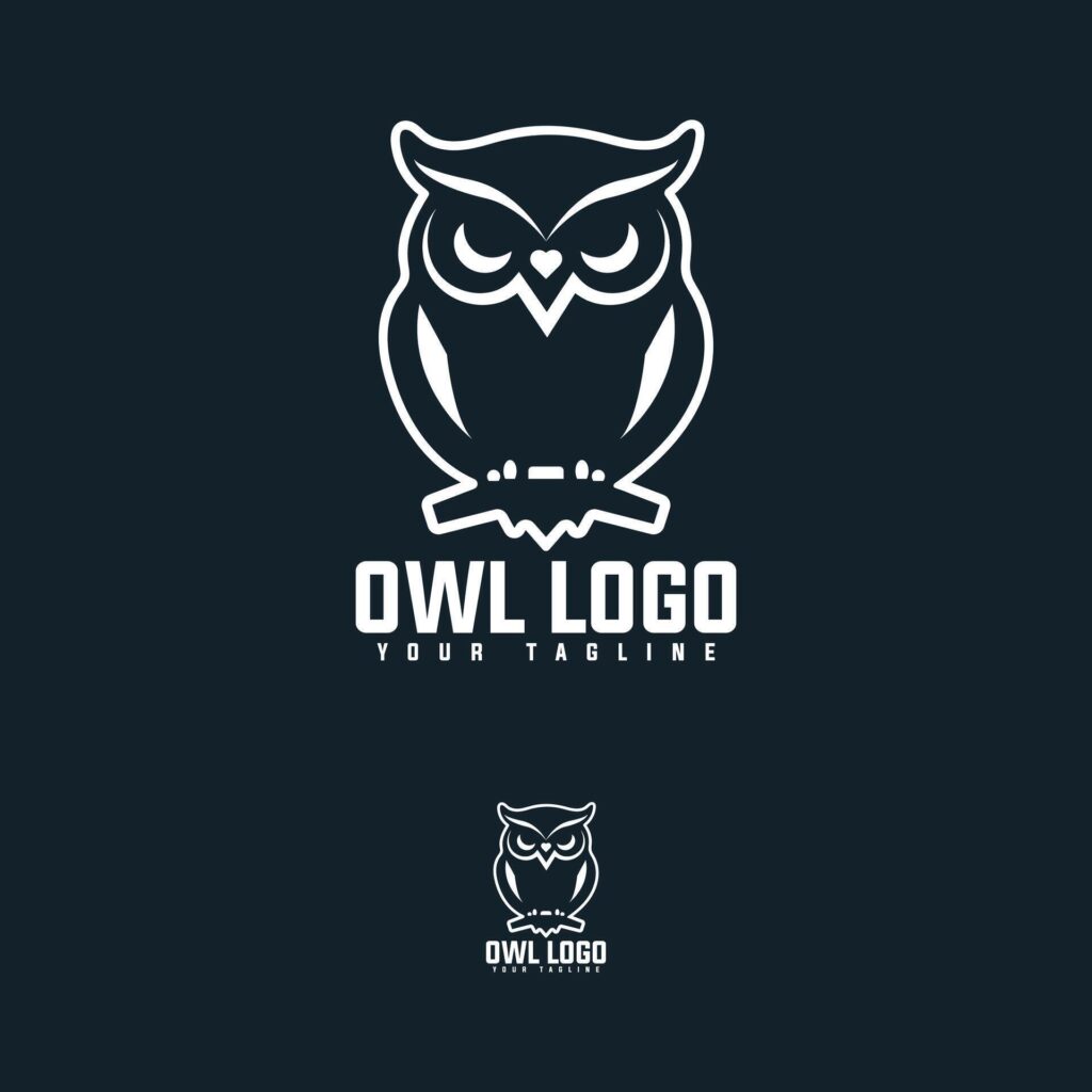 Owl mascot logo iconic symbol animal template Stock Free