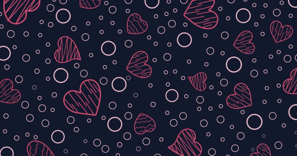 Seamless pattern with hearts. Vector romantic background. Free Vector