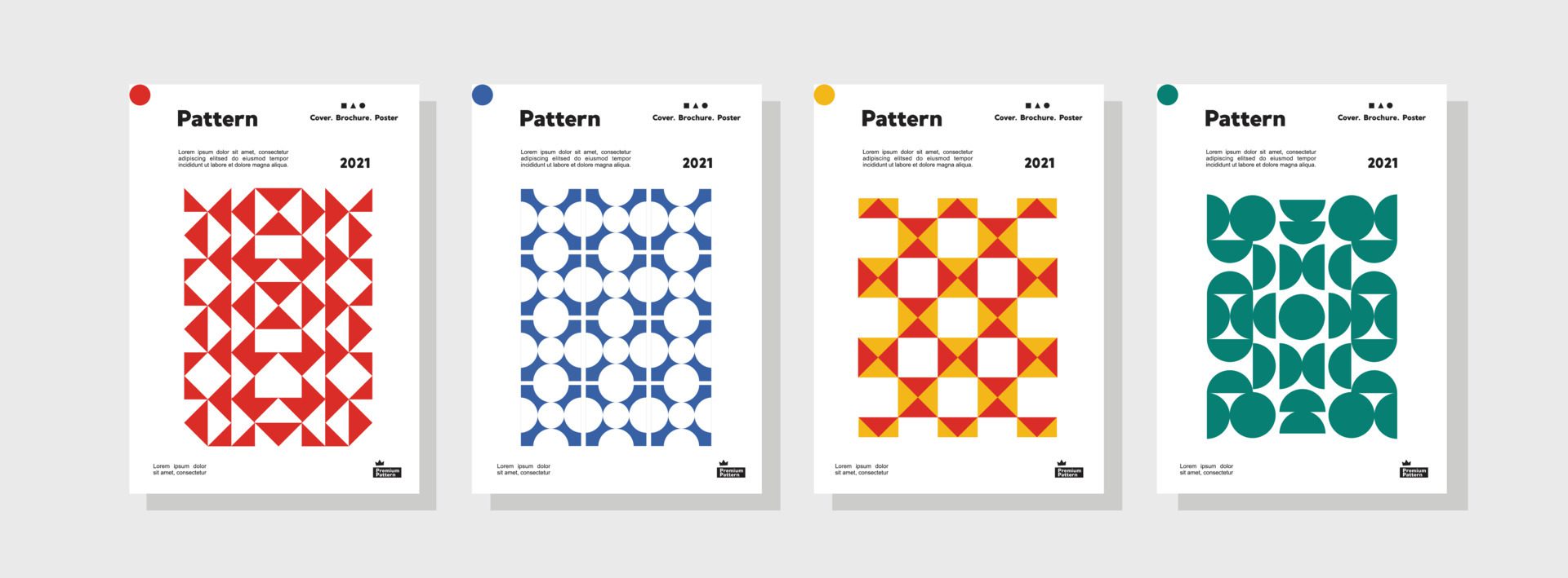 Collection of pattern templates. Geometry orientation vector business presentation set mock up pattern Free Vector