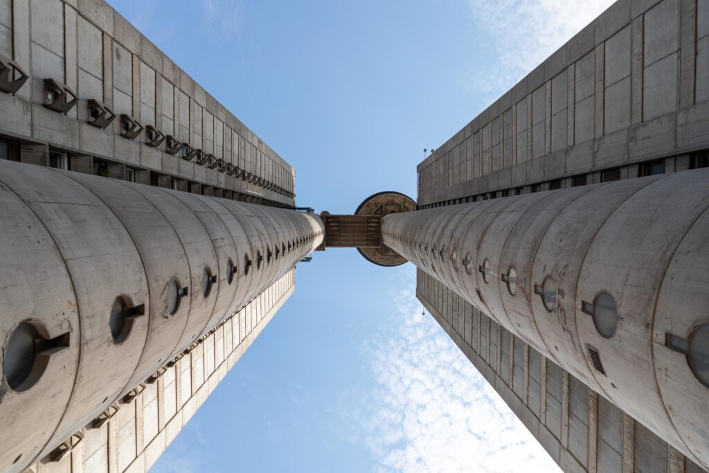 Genex tower in Belgrade view from below Stock Free