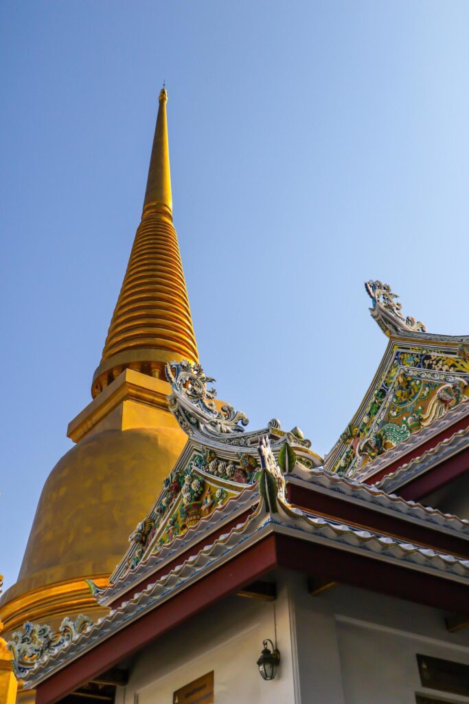 Golden Pagoda Thailand, Temple Architecture on public Temple Stock Free