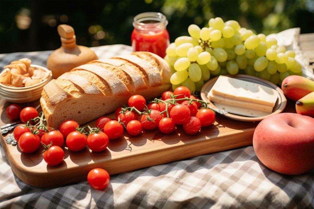 Healthy food for picnic outside AI Generated Stock Free