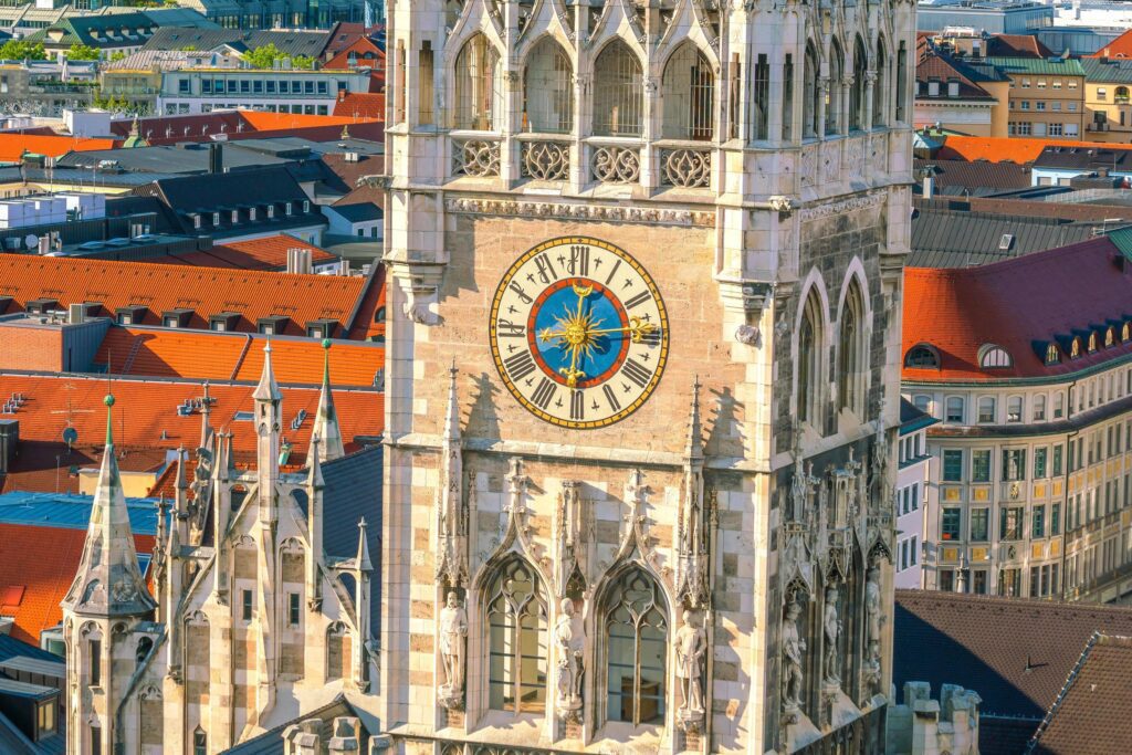 Marienplatz City Hall Tower Clock Stock Free