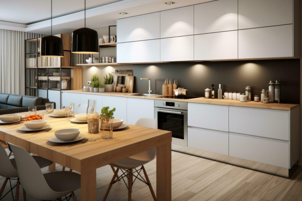 Modern kitchen design Stock Free