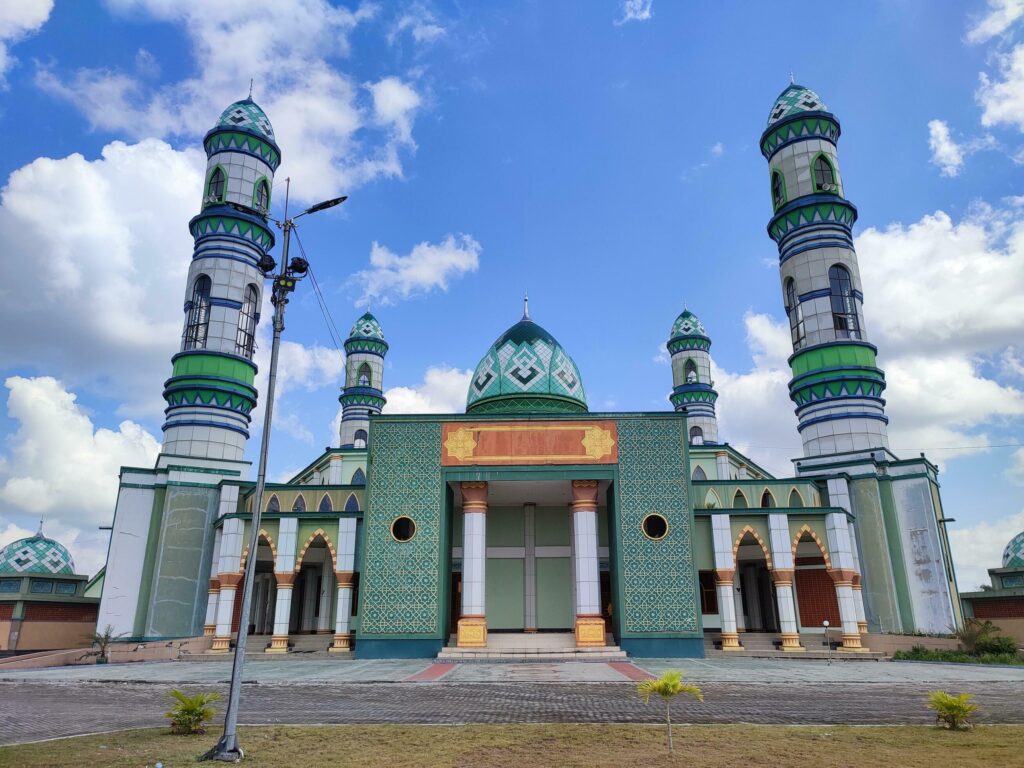 
									mosque or muslim worship place or praying place with blue sky background Stock Free