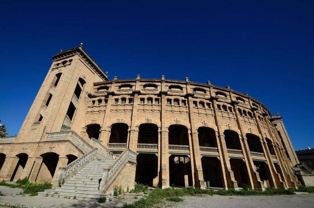 old stadium deep blue sky in mallorca Stock Free