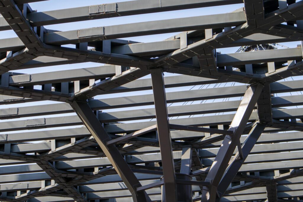 Pergola canopy, structural elements. An architectural structure Stock Free