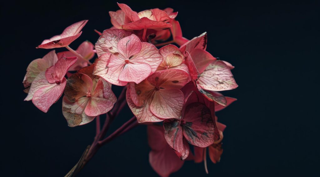 Pink Flower on Black Background Stock Free