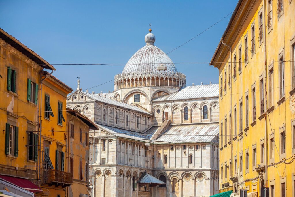 Pisa city downtown skyline cityscape in Italy Stock Free