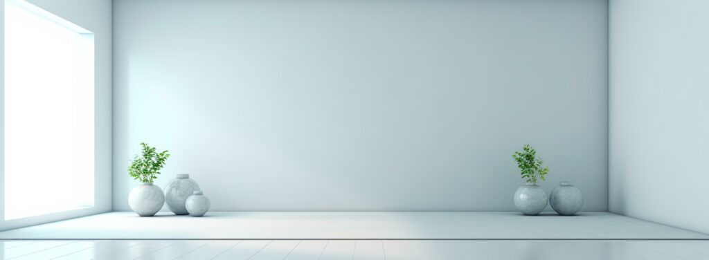 portrait of empty room in minimalist style with copy space background, generative ai Stock Free