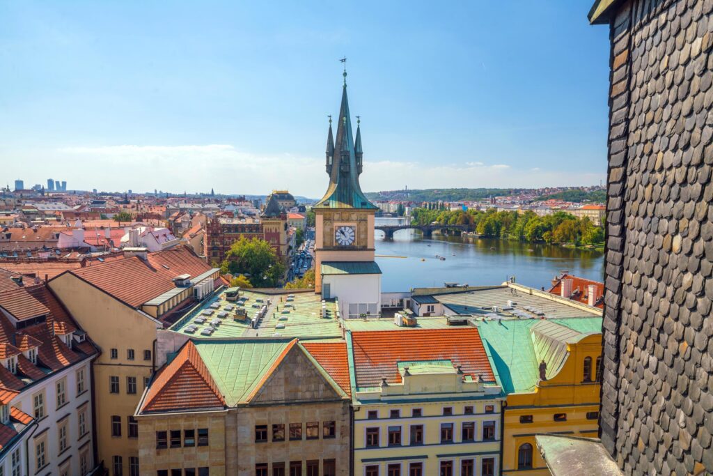 Prague city skyline from top Stock Free