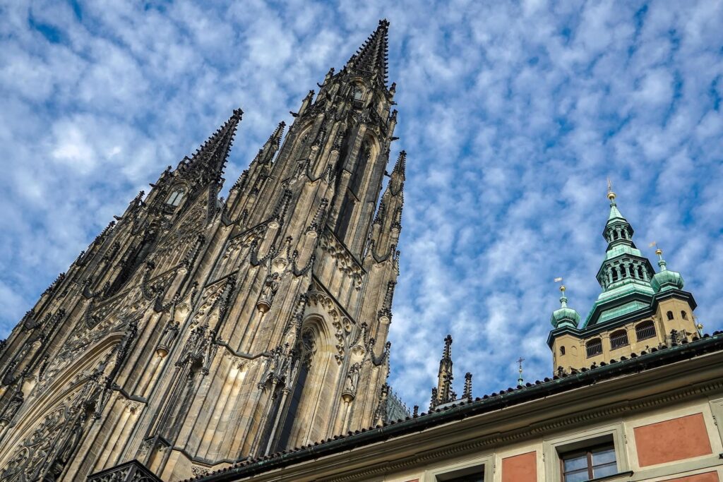 Prague, Czech Republic, 2014. Spires of St Vitus Cathedral Stock Free