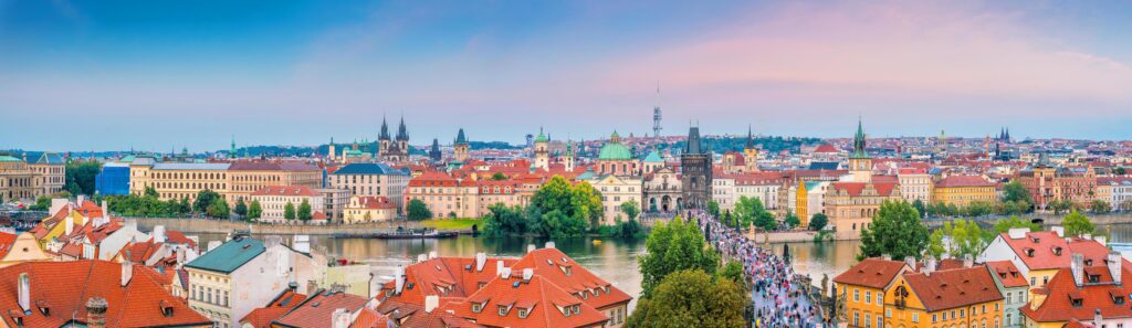 Prague downtown city skyline Stock Free