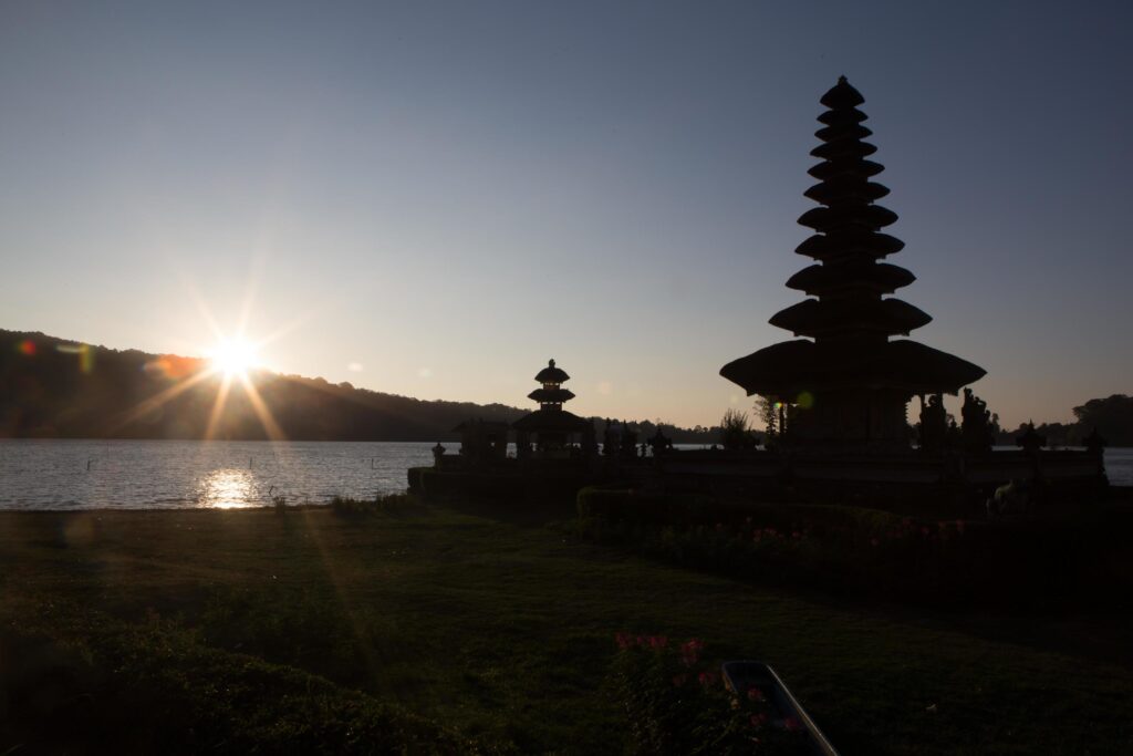 Pura Ulun Danu temple on a lake Beratan. Bali Stock Free