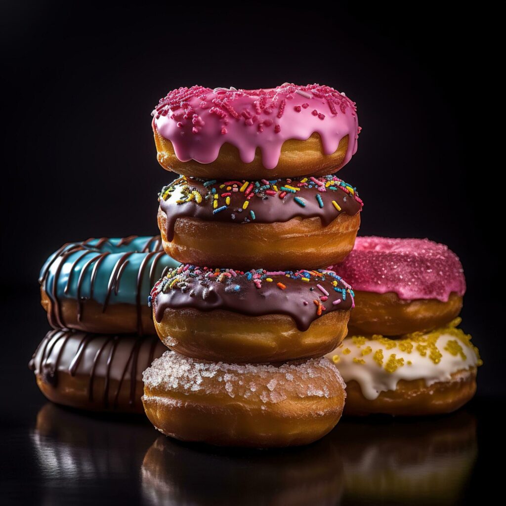 Realistic photo of Donut. Close-Up Food Photography. AI Generated Stock Free