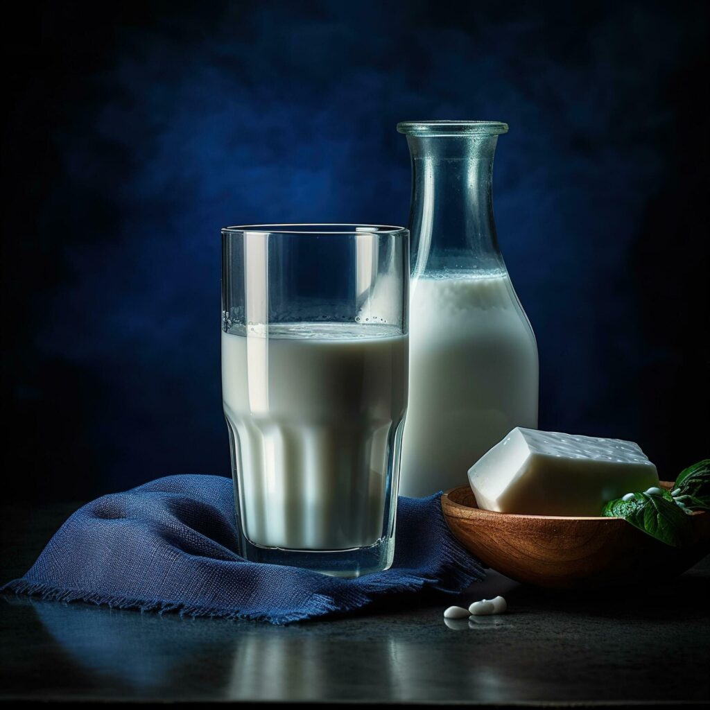 Realistic photo of Fresh Milk. Close-Up Food Photography. AI Generated Stock Free